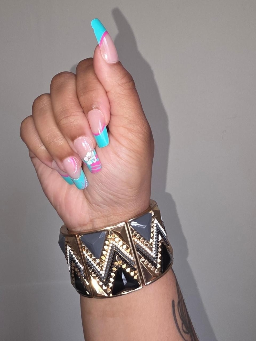 Geometric Black and Gold Stretch Bracelet - Women Jewelry Bracelets